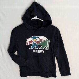 Old Navy Dark Blue Hoodie with Colorful Bear Design